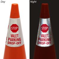 Stop Valet Parking Drop Off Cone Message Collar Sign
