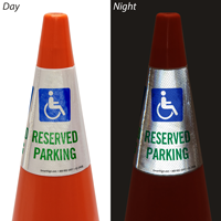 Parking With Handicapped Symbol Cone Collar Sign