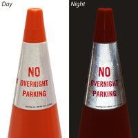 No Overnight Parking Cone Message Collar