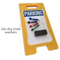 A-Frame parking sign with dry erase finish